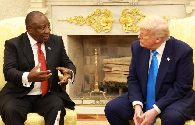 Cyril Ramaphosa and Donald Trump at the Oval Office