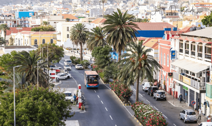 Colourful street in Cabo Verde showcasing the island nation’s vibrant architecture and coastal charm