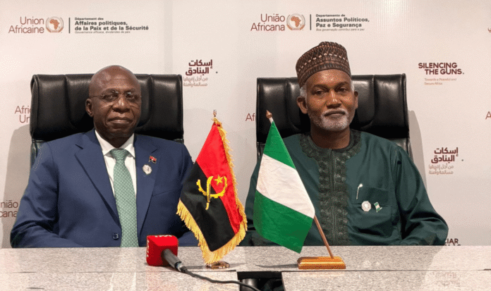 Nigeria Angola visa exemption agreement signed by Yusuf Maitama Tuggar and Téte António at the African Union Summit in Addis Ababa