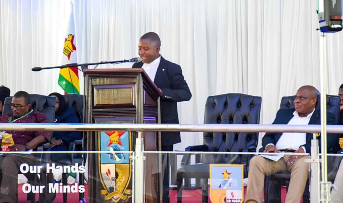 Dr Prosper Mutswiri addressing MSU alumni at Midlands State University reunion urging entrepreneurship and Africa development