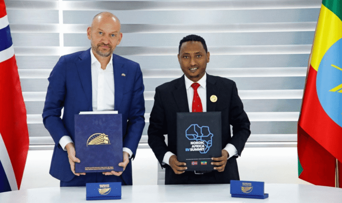 H.E. Stian Christensen, Ambassador of Norway to Ethiopia, with Bareo Hassen, Ethiopia’s State Minister of Transport and Logistics, during discussions on e-mobility cooperation. H.E. Stian Christensen, Ambassador of Norway to Ethiopia, with Bareo Hassen, Ethiopia’s State Minister of Transport and Logistics, during discussions on e-mobility cooperation.