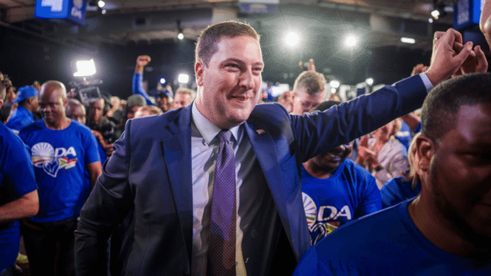Geordin Hill-Lewis DA leader after the Democratic Alliance elects the Cape Town mayor to head the party