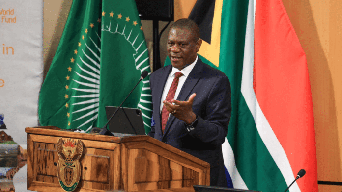 Deputy President Paul Mashatile speaks at the African World Heritage Fund 20th anniversary event in Midrand.