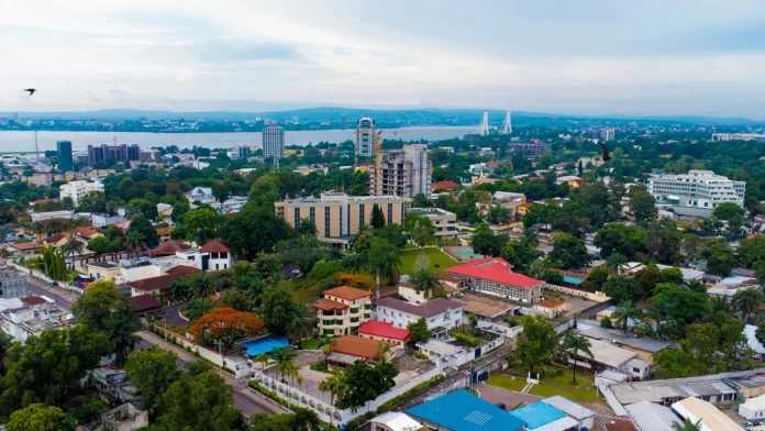Aerial view of Brazzaville, the capital of the Republic of Congo, overlooking the Congo River and urban skyline as the country announces visa-free entry for all African citizens from January 2027.