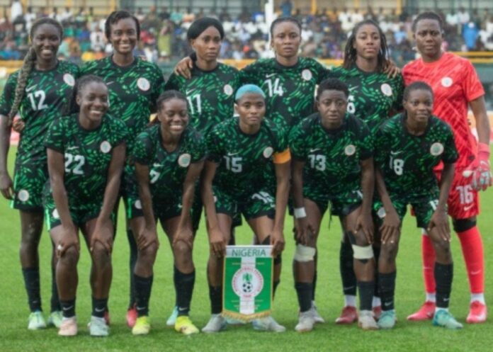 Nigeria Super Falcons team lineup before a WAFCON match.