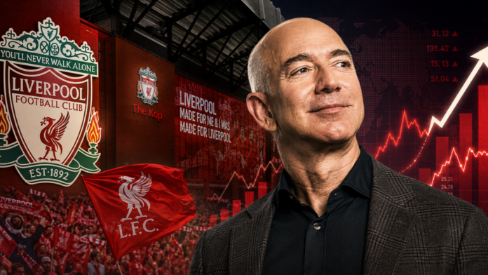 Amazon founder Jeff Bezos, one of the investors backing a consortium acquiring a 30% stake in Liverpool Football Club. Amazon founder Jeff Bezos, one of the investors backing a consortium acquiring a 30% stake in Liverpool Football Club.