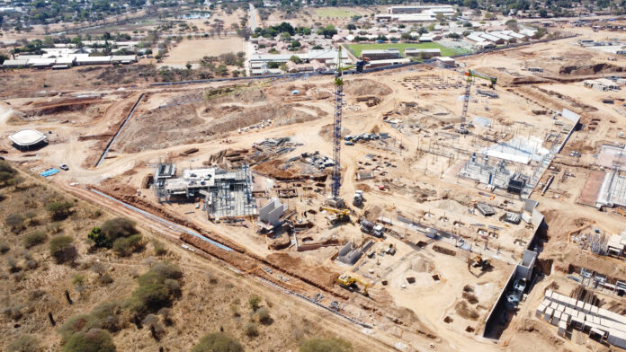 Construction of Limpopo Central Hospital in Polokwane, one of two major South African infrastructure projects receiving financing from the New Development Bank.