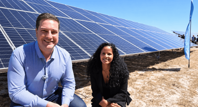Cape Town Mayor Geordin Hill-Lewis at the unveiling of the R220 million Helderhoop solar power plant and battery storage facility in Atlantis, South Africa.